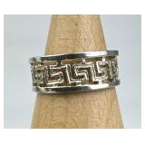 925 Silver Greek Key "Meander" Cut-Out Band Ring