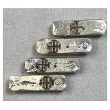 (4) 4g+ Mini Silver Ingots, Atocha Shipwreck Style