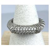 925 Silver Judith Ripka Zirconia Rope Band Ring