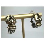 925 Silver & 14K David Yurman "Buckle" Earrings