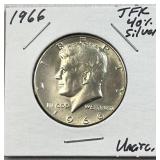 1966 JFK 40% Silver Half Dollar, Uncirculated