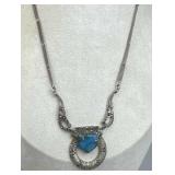 925 Silver Turquoise & Marcasite Necklace
