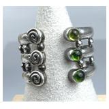 925 Silver Adjustable Open Chrome Diopside Ring