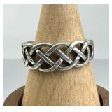 925 Silver Vintage Openwork Woven Band Ring