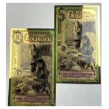 (2) Florida 1/2 Goldbacks 1/2000th Ozt 24K Ea.