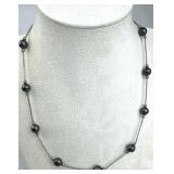 925 Silver Vtg Faux Pearl Bead 