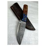 Damascus Steel Fixed Blade Knife w/ Sheath