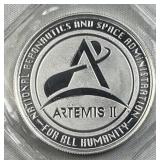 1oz Silver NASA Artemis II Round .999, Sealed