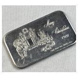 1oz Silver Vtg 1981 Merry Christmas Bar .999
