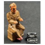 1930s USA Barclay Lead Typist w/ Typewriter