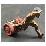 Manoil USA Vtg Lead Runner w/ Wood Wheels