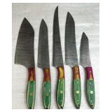 (5) Damascus Steel Chef