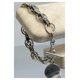925 Silver Taxco Nesting Oval/Circle Link Bracelet
