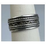 925 Silver Cable Textured Band Ring