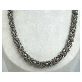 925 Silver Taxco Rope Intertwined Rolo Necklace