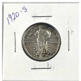 1920-S Standing Liberty Silver Quarter, US 90%