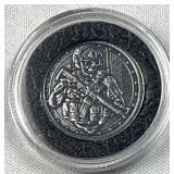 1/10oz Silver Marines Round .999 Fine Skeletal