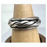 925 Silver Vintage Twisted Rope Spinner Band Ring