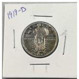 1919-D Standing Liberty Silver Quarter, Nice Tone