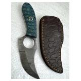 Damascus Steel Fixed Blade Knife w/ Sheath