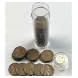 1938 Circulated Lincoln Wheat Cents Roll