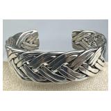 950 Silver Taxco Braided Cuff Bracelet