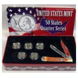 2000 Commemorative Knife & Coin Set, 25c BU
