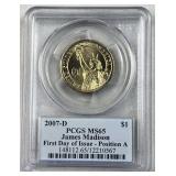 2007-D James Madison 1st Day PCGS MS65