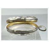 925 Silver Antique Lead Crystal Locket Pendant