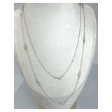 925 Silver Designer 40" CZ Necklace