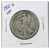 1916-S Obverse Mint Walking Liberty Silver Half