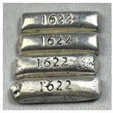 (4) 4g+ Mini Silver Ingots, Atocha Shipwreck Style