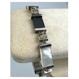 925 Silver Asian Mother of Pearl Link Bracelet