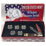 2006 Commemorative Knife & Coin Set, 25c BU