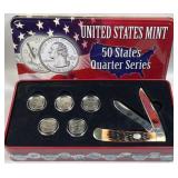 2002 Commemorative Knife & Coin Set, 25c BU