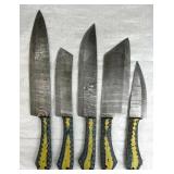 (5) Damascus Steel Chef
