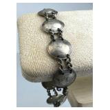 Post WWI Trench Art Silver Coin Bracelet, UK