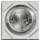 1/4oz Silver TX Liberty or Death Hart