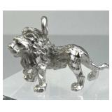 925 Silver Chunky Diamond Cut Lion Charm/Pendant