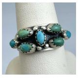 925 Silver 'Snake Eye' Green & Blue Turquoise Ri