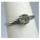 925 Silver Vintage Light Colored Gem Ring