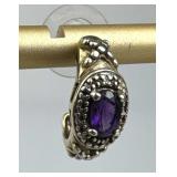 925 Silver (1)Ross Simons Amethyst Post Earring