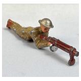 c. 1930's USA Lead Soldier Toy, Prone MG Gun