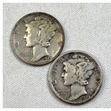 1929-P&S Mercury Silver Dimes, US 90%