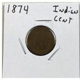 1874 Indian Cent, 1c Coin