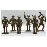 c. 1930's USA Cast Iron Soliders Set of 6