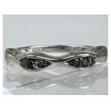 925 Silver JS Black Diamonds Stackable Ring
