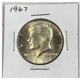 1967 JFK 40% Silver Half Dollar, US 50c Coin