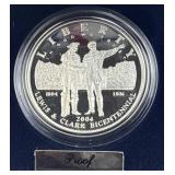 2004 Silver Proof Commem. Dollar, Lewis & Clark