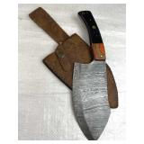 Damascus Steel Fixed Blade Knife w/ Sheath